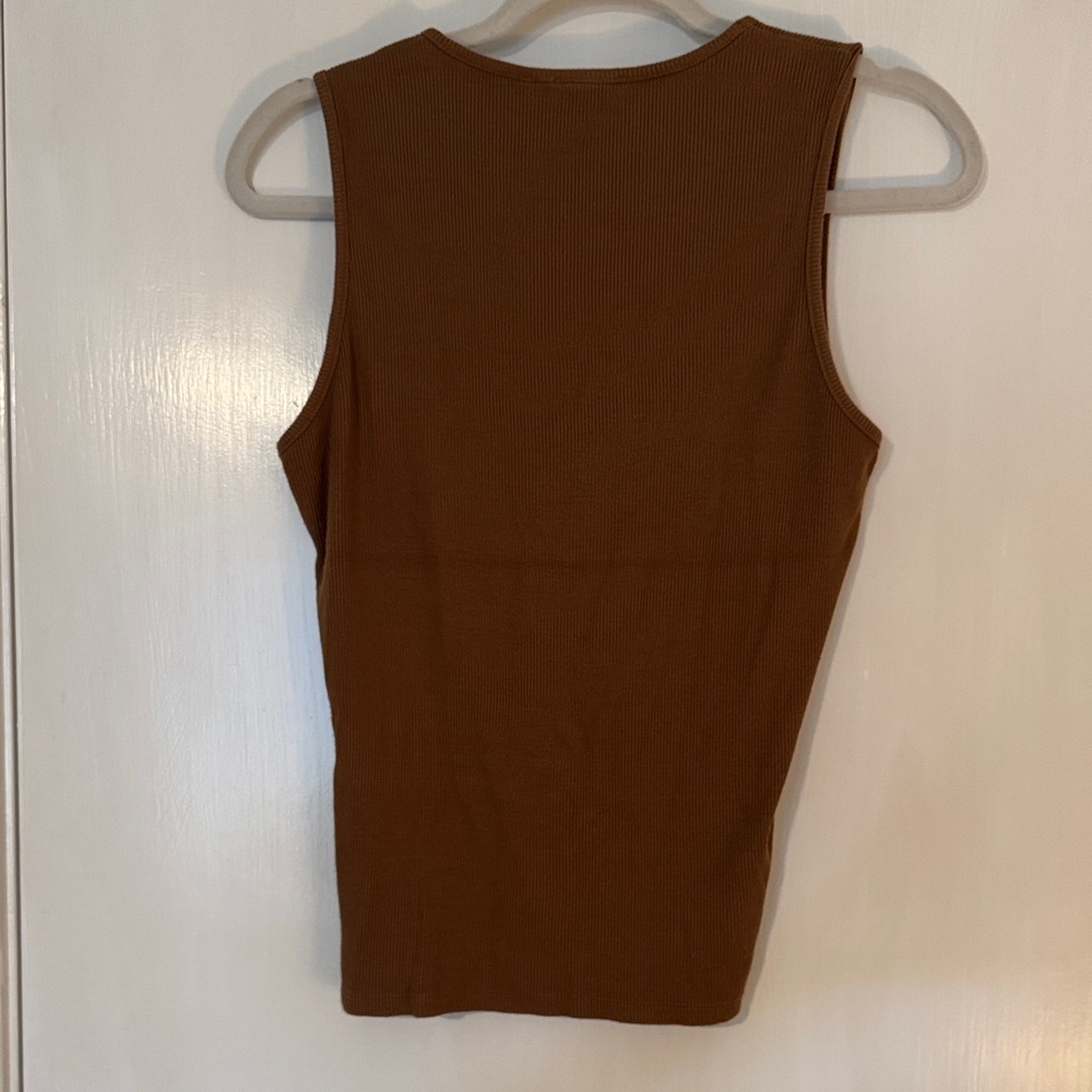 Cyrus Essentials Ribbed Tank Top - Brown - Picture 3 of 3